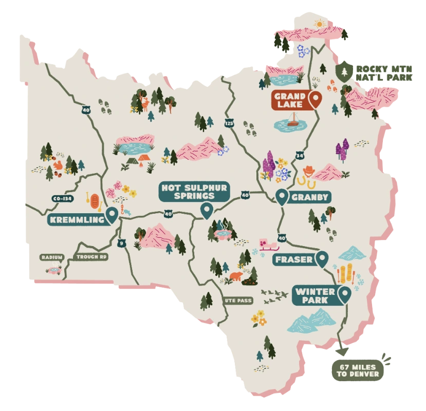Routes and Loops throughout Grand County Colorado